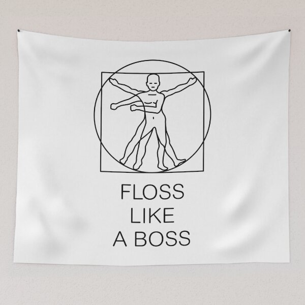 Item preview, FLOSS LIKE A BOSS Vitruvian man - gamer meme designed and sold by LaundryFactory.