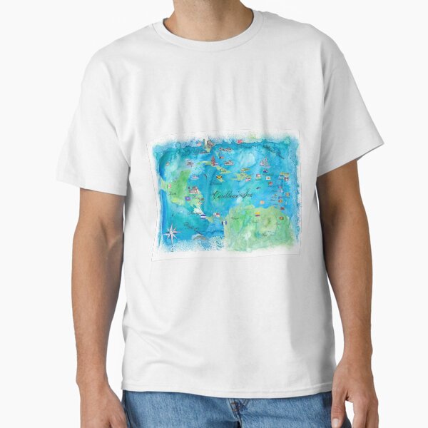 Item preview, Caribbean Sea Vintage Travel Map designed and sold by artshop77.