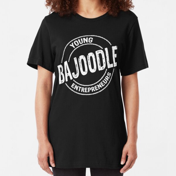 White bajoodle logo Slim Fit T-Shirt