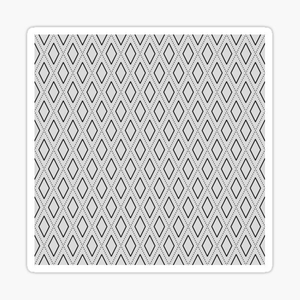Black and White Abstract Rhombus Seamless Pattern 1 Sticker