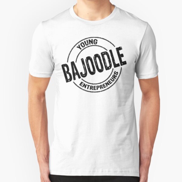 Black bajoodle logo Slim Fit T-Shirt