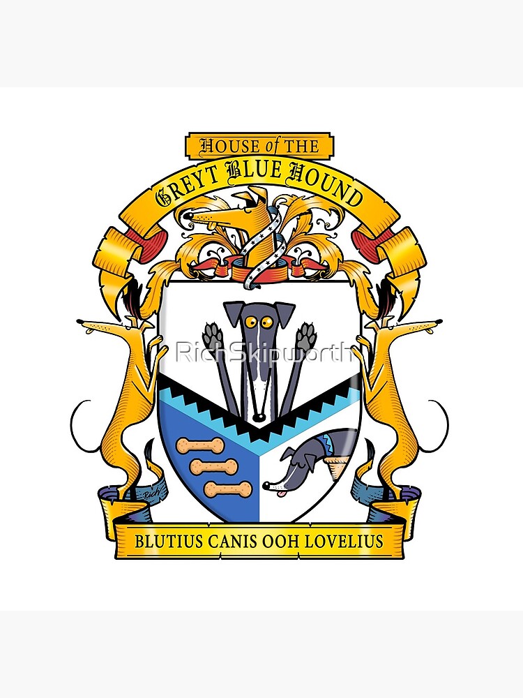 "Greyhound Heraldry Greyt Blue Hound" Coasters (Set of 4) for Sale by