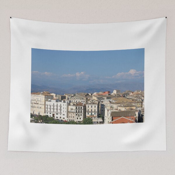 Item preview, old buildings Corfu town cityscape designed and sold by goceris.