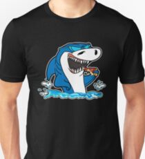 Funny Shark Shark Eating Pizza Gift Slim Fit T-Shirt