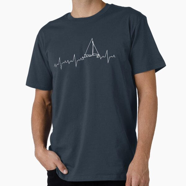 Item preview, I love Sailing heartbeat ocean sailor captain gift designed and sold by bambamlabs.