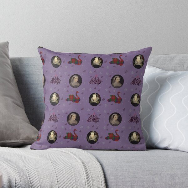 Mary Queen of Scots on purple Throw Pillow