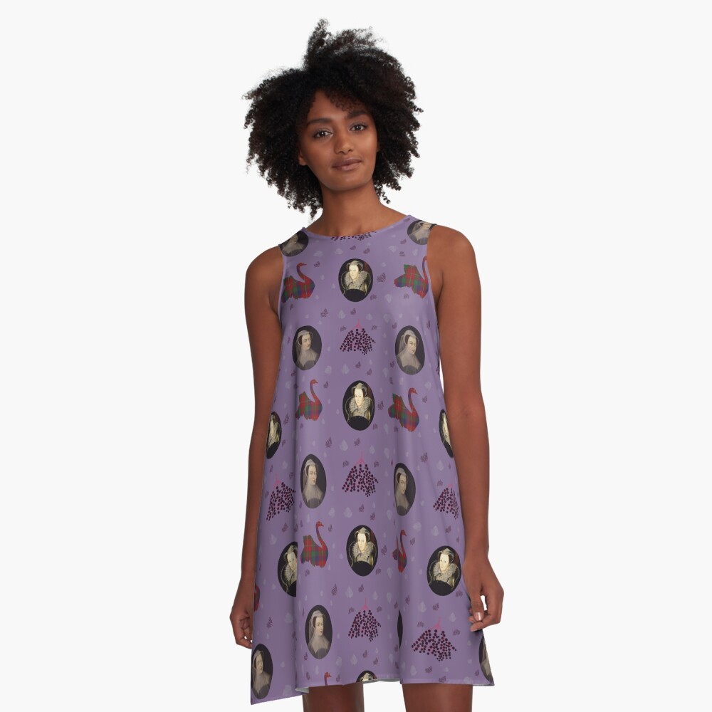 Mary Queen of Scots on purple A-Line Dress