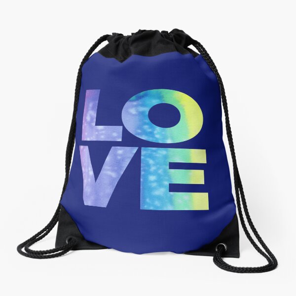 LOVE (Jewel Color Palette) Drawstring Bag