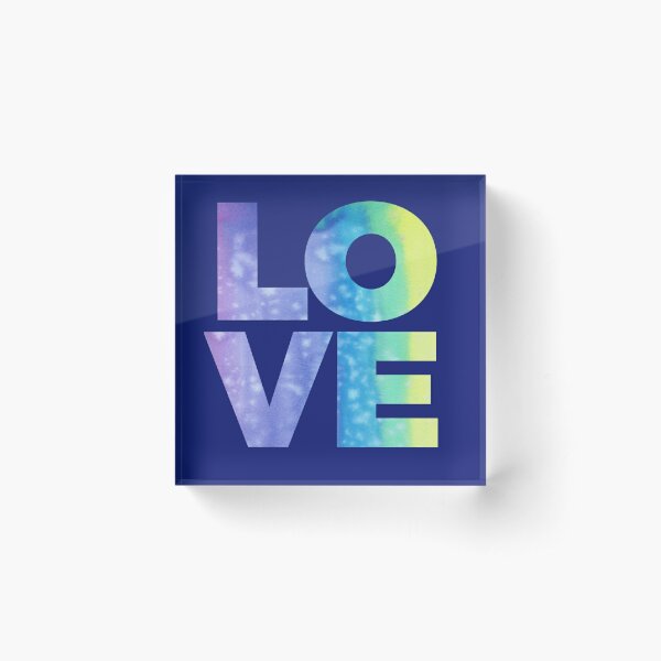LOVE (Jewel Color Palette) Acrylic Block
