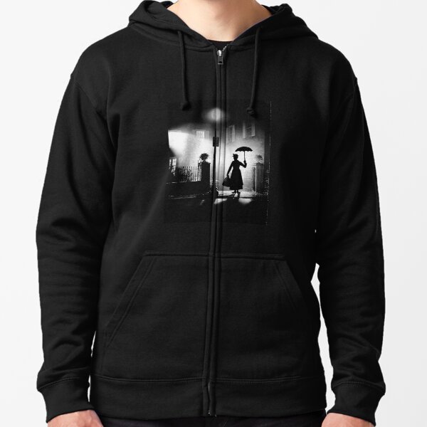 The Power of Poppins Compels You Black & White Zipped Hoodie
