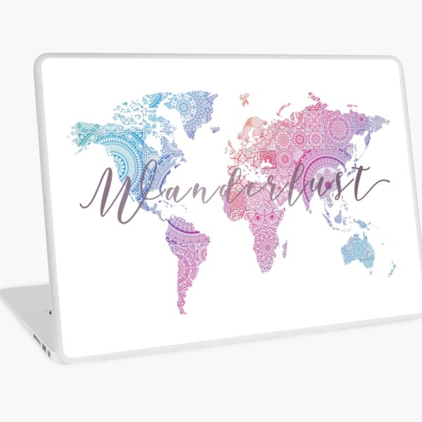 World map Mandala Wanderlust Laptop Skin