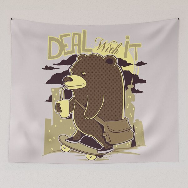 Item preview, Funny Bear T-Shirt graphic design with the saying "deal with it" designed and sold by teeking86.