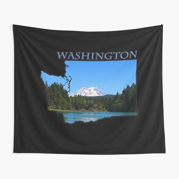 "Washington State Outline (Mt. Rainier)" Tapestry for Sale by gorff  Redbubble