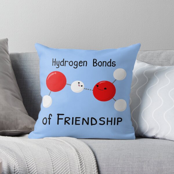 Hydrogen Bonds of Friendship Throw Pillow