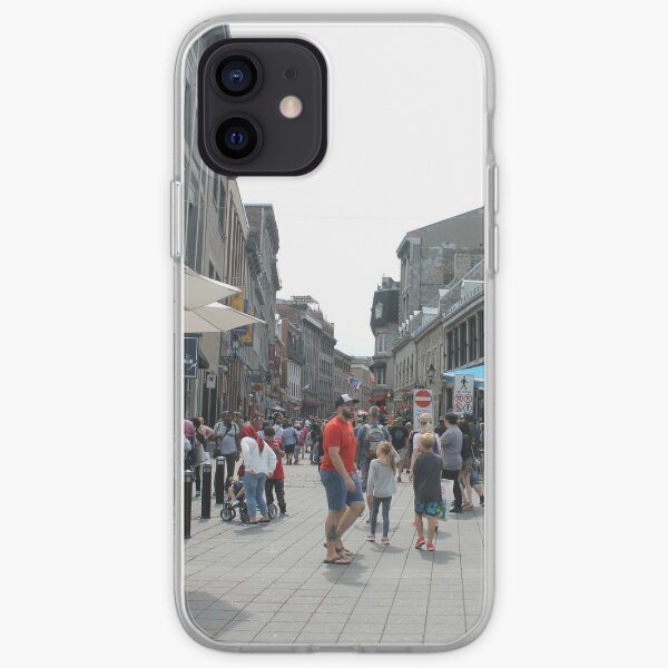 Montreal, People, street, city, crowd, walking, urban, old, architecture, road, building, travel, shopping, traffic, blur, walk, business, tourism, woman, london iPhone Soft Case