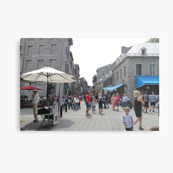 Montreal, People, street, city, crowd, walking, urban, old, architecture, road, building, travel, shopping, traffic, blur, walk, business, tourism, woman, london Metal Print