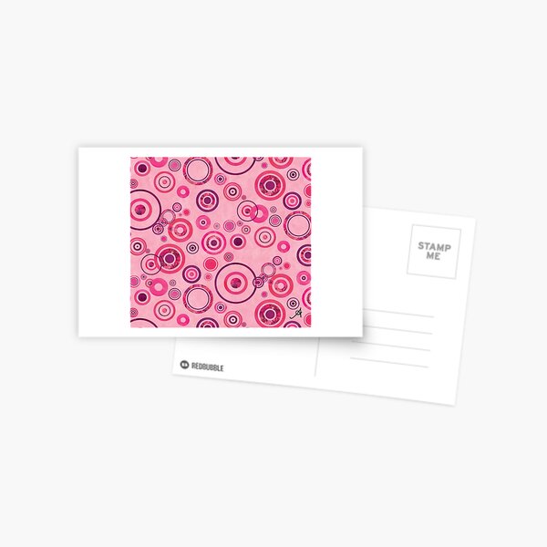 Watercolour Circles Pink Amanya Design Postcard