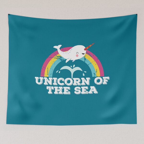 Item preview, Narwhal Unicorn of the Sea Kawaii Rainbow Grunge Graphic designed and sold by TocaLuna.