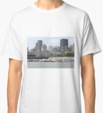 Old Port of Montreal #OldPort #Montreal #Old #Port #city #skyline #water #buildings #architecture #urban #building #harbor #cityscape #sky #downtown #skyscraper #business #river #view #panorama #boat Classic T-Shirt
