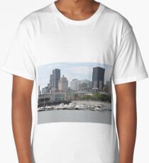 Old Port of Montreal #OldPort #Montreal #Old #Port #city #skyline #water #buildings #architecture #urban #building #harbor #cityscape #sky #downtown #skyscraper #business #river #view #panorama #boat Long T-Shirt