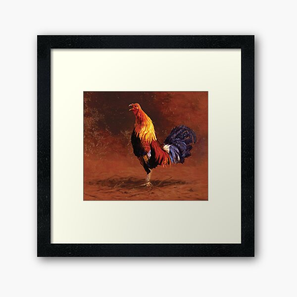 Fighting Rooster Framed Art Print