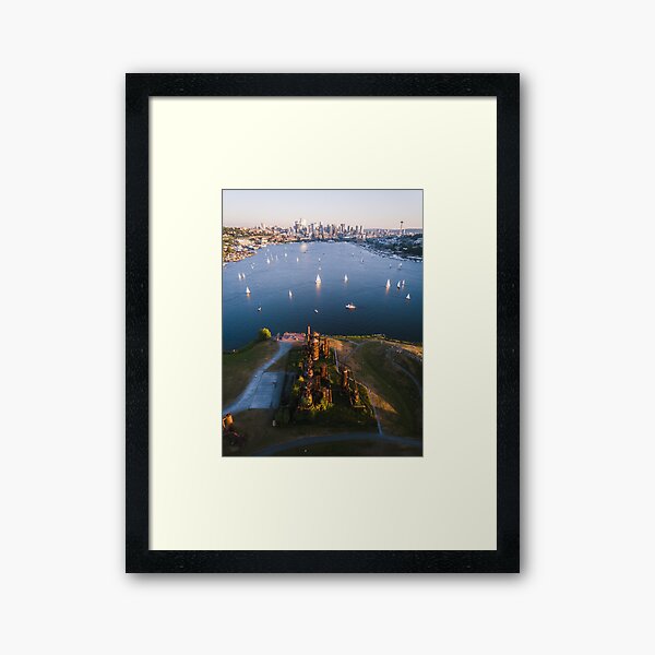 Gas Works and Lake Union Framed Art Print