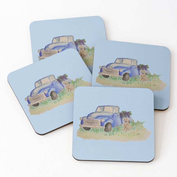 Item preview, Vintage truck with weimaraner and grapes designed and sold by Safroniart.