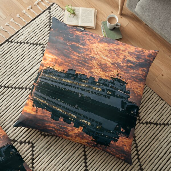 Friday Harbor Ferry Floor Pillow