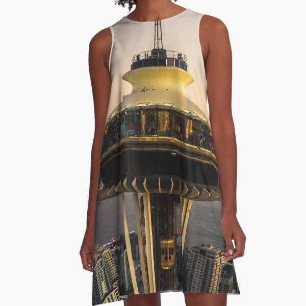 Space Needle (close-up) A-Line Dress