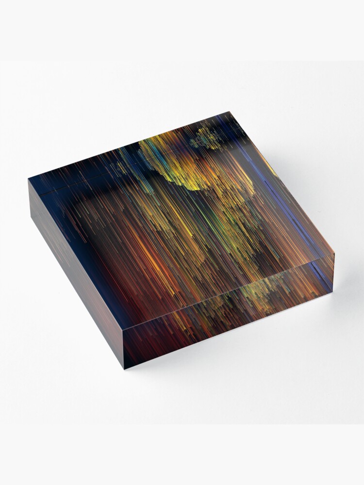 Alternate view of Rainbow Rain Glitches - Pixel Art Acrylic Block