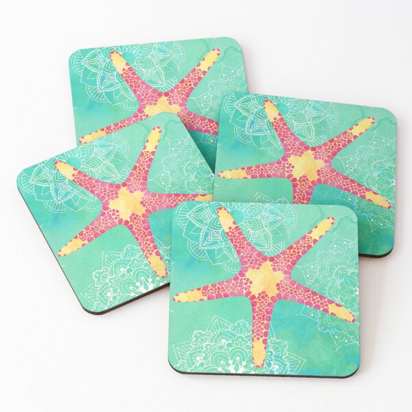 Item preview, Watercolor Starfish Mandalas Pattern  designed and sold by WickedRefined - Nicole Demereckis.