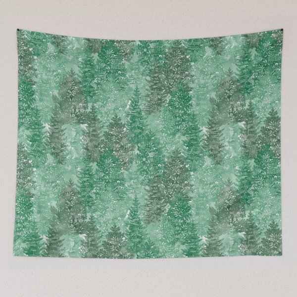 Item preview, Watercolor Summer Conifer Forest Pattern - Green designed and sold by WickedRefined - Nicole Demereckis.