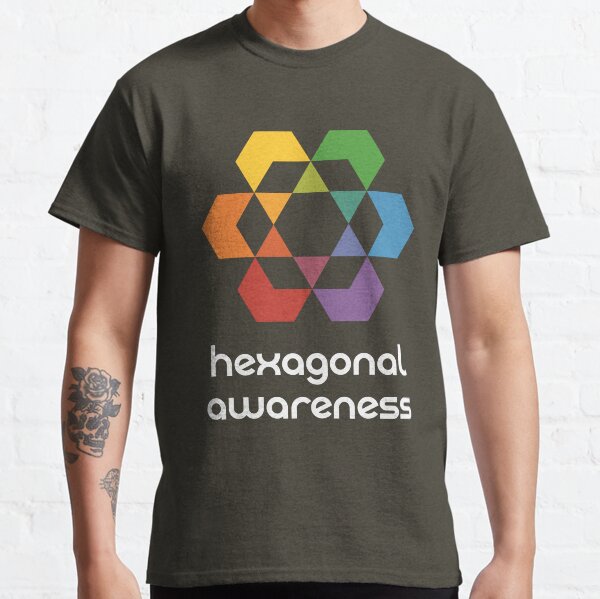 Hexagonal Awareness (dark background) Classic T-Shirt