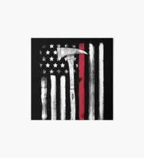 American Flag Thin Red Line Firefighter Axe Art Board