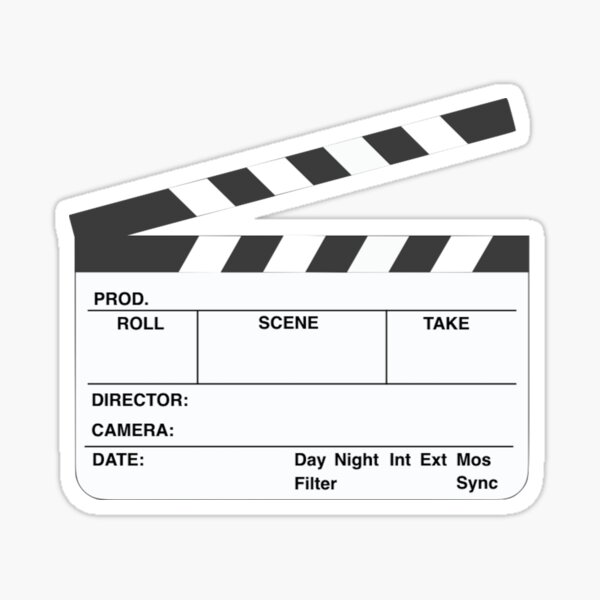 Clapperboard (b&w) Sticker