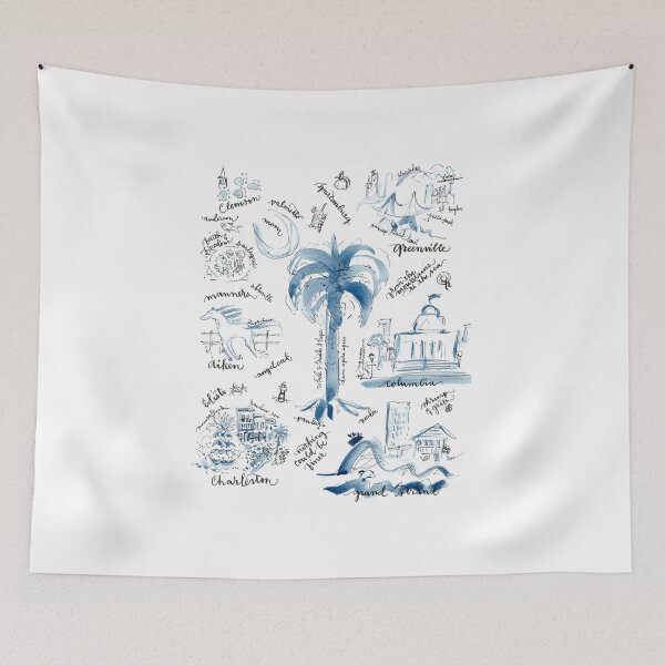 Item preview, South Carolina Places Blue White designed and sold by Nancy Campbell.