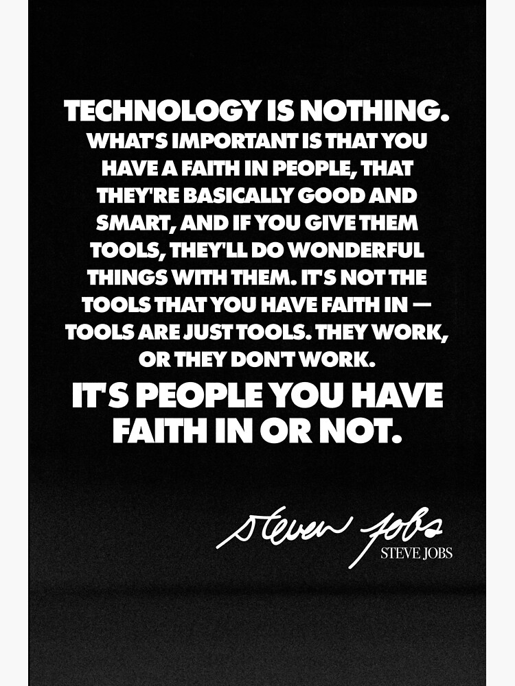 Carte De Vœux Steve Jobs Quote La Technologie N Est Rien Par Benolivas Redbubble