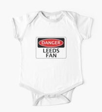 DANGER LEEDS UNITED, LEEDS FAN, FOOTBALL FUNNY FAKE SAFETY SIGN One Piece - Short Sleeve