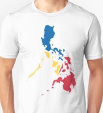 Philippines Filipino Map Sun and Stars Flag Slim Fit T-Shirt