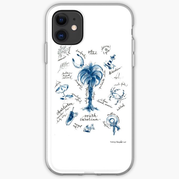 South Carolina Beaches Blue White iPhone Soft Case