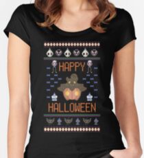 Halloween Ugly Sweater Women's Fitted Scoop T-Shirt