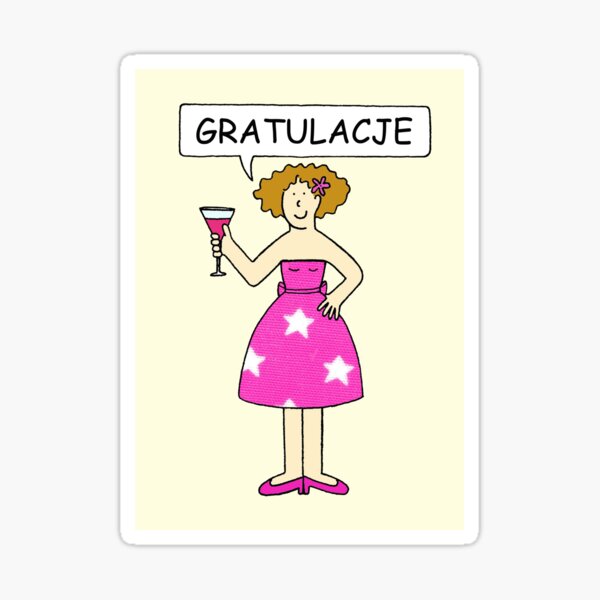 congratulations-in-polish-gratulacje-sticker-for-sale-by-katetaylor