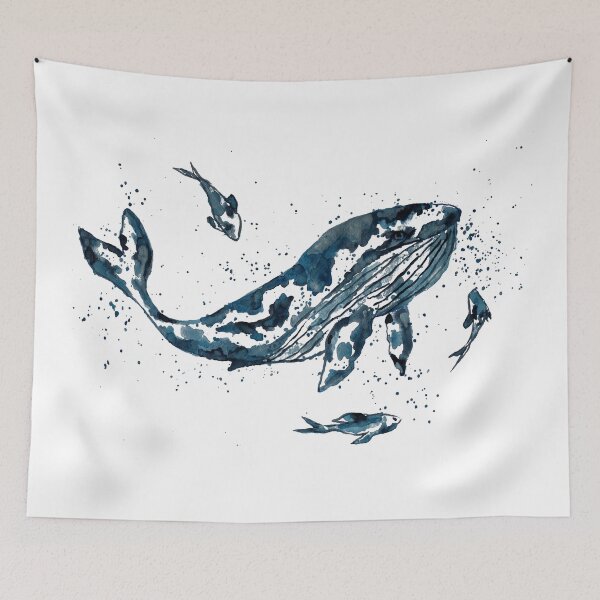 Item preview, Watercolor Whale in Blue designed and sold by Sebastian Grafmann.