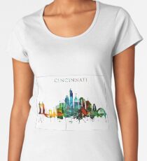 Colorful Cincinnati skyline Women's Premium T-Shirt