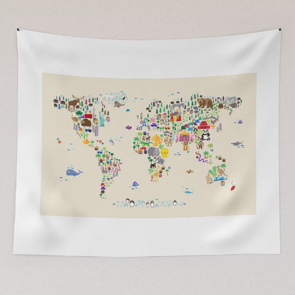 Item preview, Animal Map of the World for children and kids designed and sold by ArtPrints.