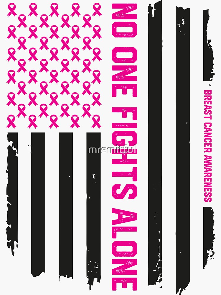 “Patriotic American Flag Breast Cancer Awareness” Sticker for Sale by