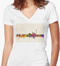 Berlin Skyline Germany Women's Fitted V-Neck T-Shirt