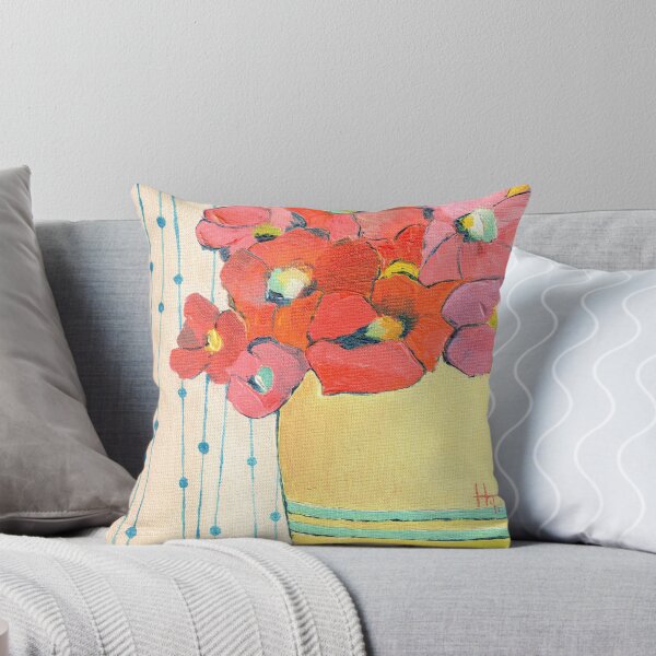 Item preview, Red flowers in a yellow pot designed and sold by Ranisha.