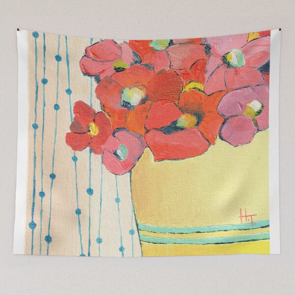 Item preview, Flores rojas en una maceta amarilla designed and sold by Ranisha.