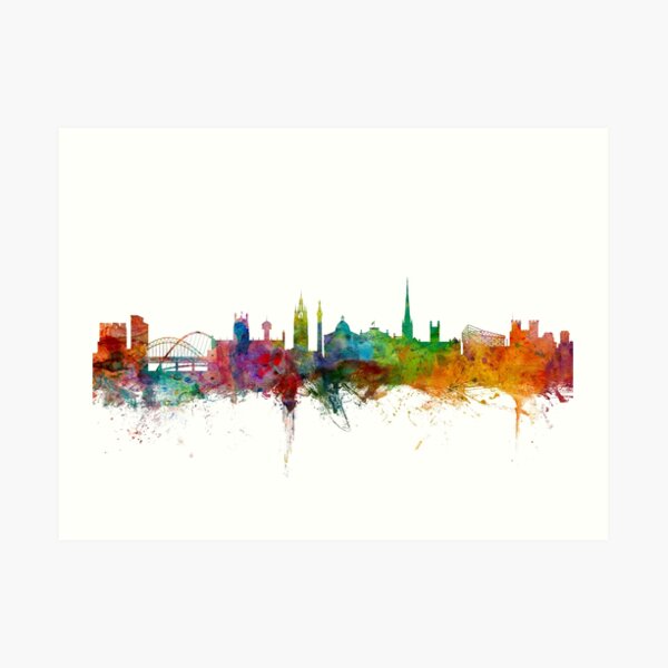Newcastle England Skyline Art Print